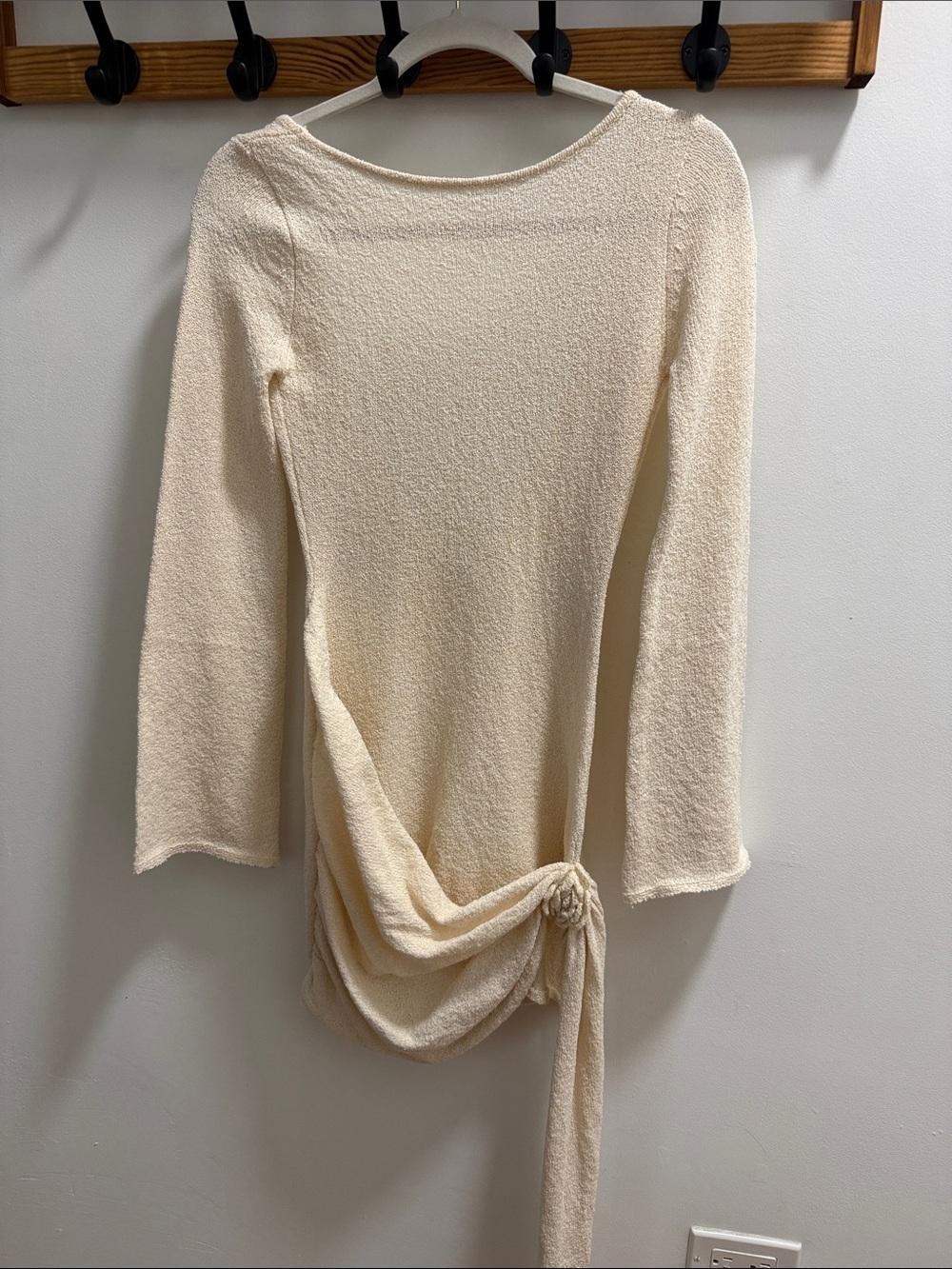Meshki Cream Mini Dress with Side Knot